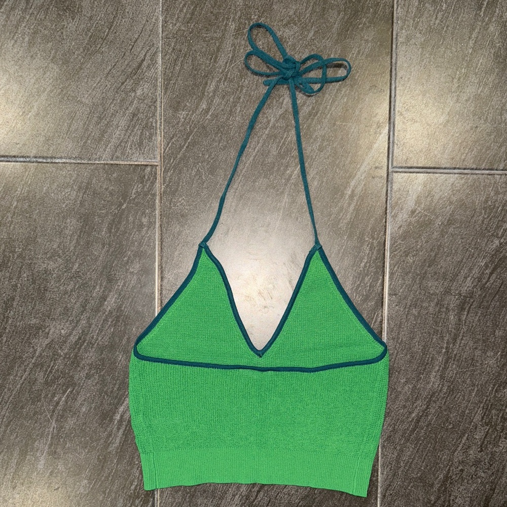 Free People Out and About Green Solid Halter Top - Picture 7 of 12
